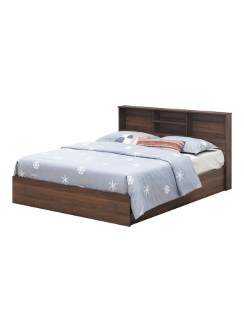 Gamorah King Bed Set with Dressing Table and Stool Dark Brown 187.5x216x92cm