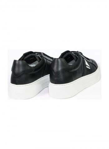 Calfskin Lace-up Sneakers Black/White