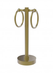 2-Ring Vanity Top Towel Holder Satin Brass 5x12x5inch