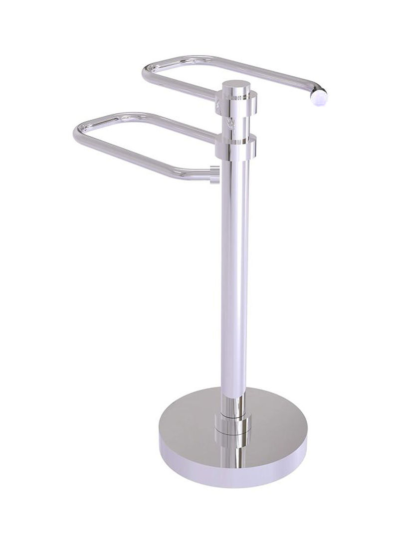 Free Standing Two Arm Guest Towel Holder Polished Chrome 8.5x7.3x15inch