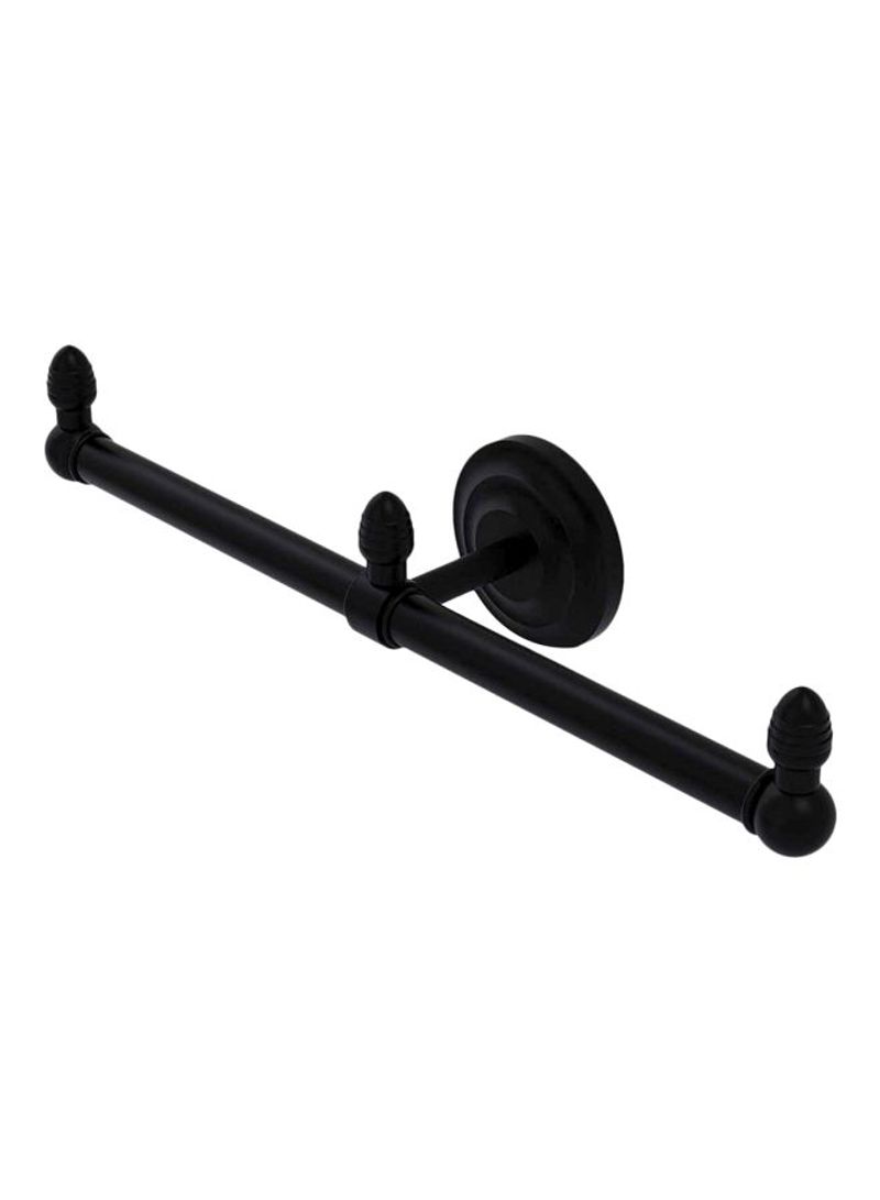 Que New Collection 2 Arm Guest Towel Holder Black 15.5x3.3x3.5inch
