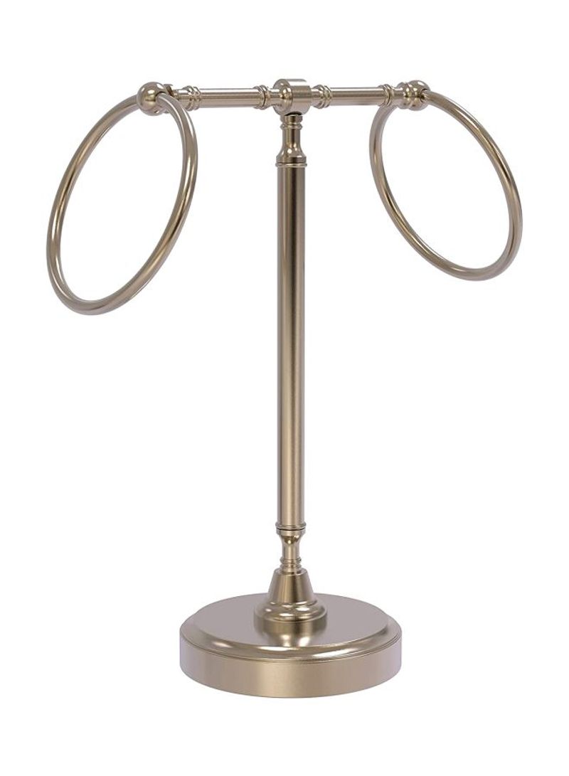 Vanity Top 2 Ring Guest Towel Holder Antique Pewter 13x15x6.25inch