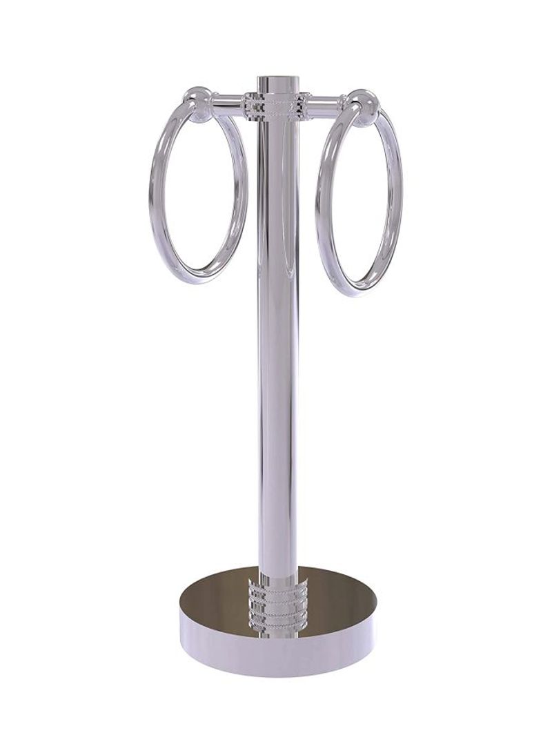 Vanity Top 2 Ring Dotted Accents Guest Towel Holder Polished Chrome 5x12x12inch