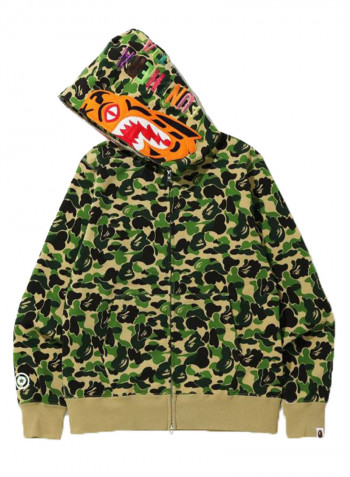 ABC Camo Tiger Full Zip Hoodie Green/Yellow/Black