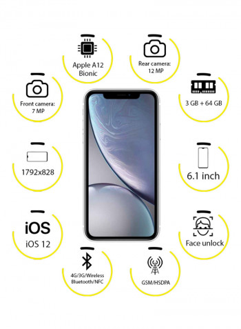 iPhone XR With Facetime White 64GB 4G LTE - International Specs