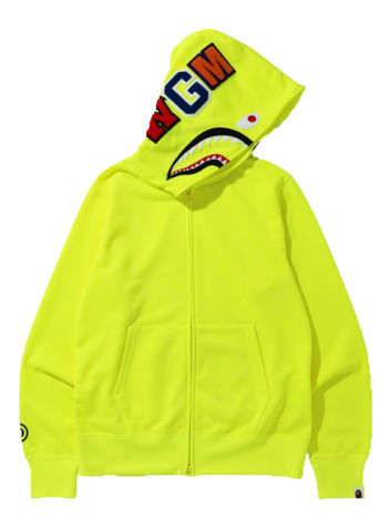 Neon Shark Full Zip Hoodie Yellow