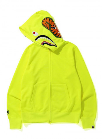 Neon Shark Full Zip Hoodie Yellow