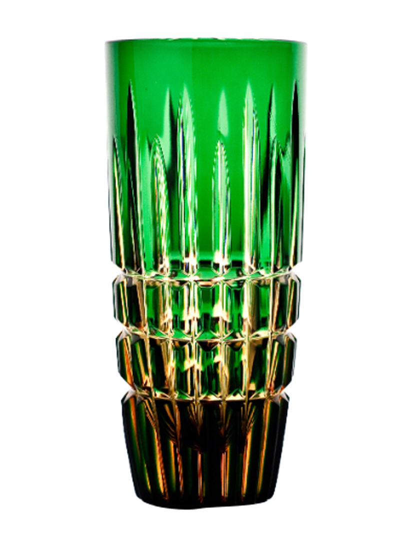 6-Piece Blossom Crystal Glass Set Green/Gold