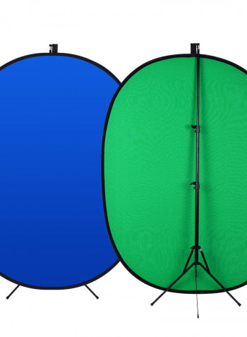 2-In-1 Studio Collapsible Background Panel Photography Backdrop 1.5 x 2meter Black/Green