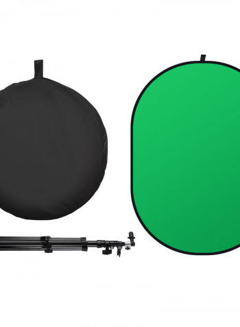 2-In-1 Studio Collapsible Background Panel Photography Backdrop 1.5 x 2meter Black/Green