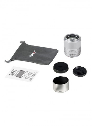 Camera Lens Large Aperture With Mount Auto Focus Silver/Black