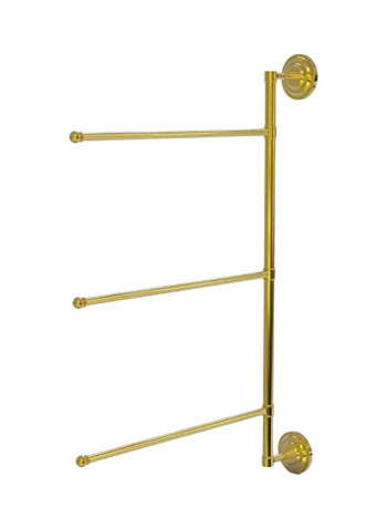 3 Swing Arm Vertical Towel Bar Gold 28inch