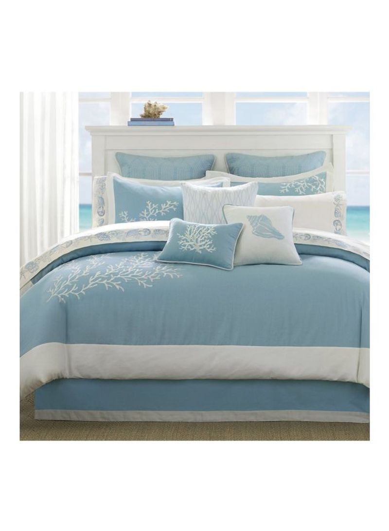 3-Piece Coastline Twin Comforter Set Blue/White