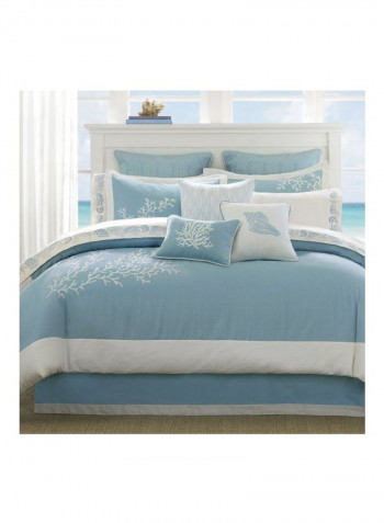 3-Piece Coastline Twin Comforter Set Blue/White