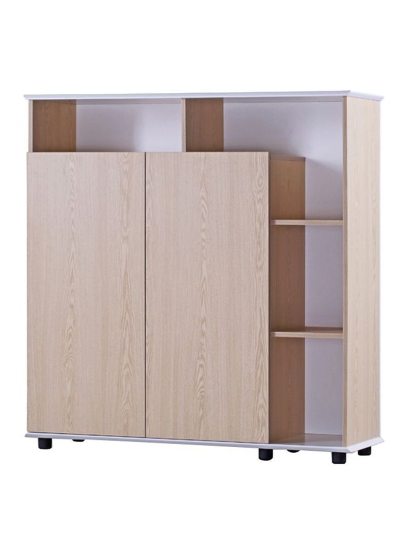 Wooden Storage Cabinet White/Beige 1200x400x1230millimeter