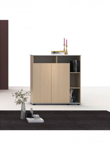 Wooden Storage Cabinet White/Beige 1200x400x1230millimeter