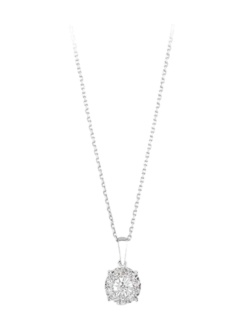 18K White Gold Chain Link Pendant Necklace