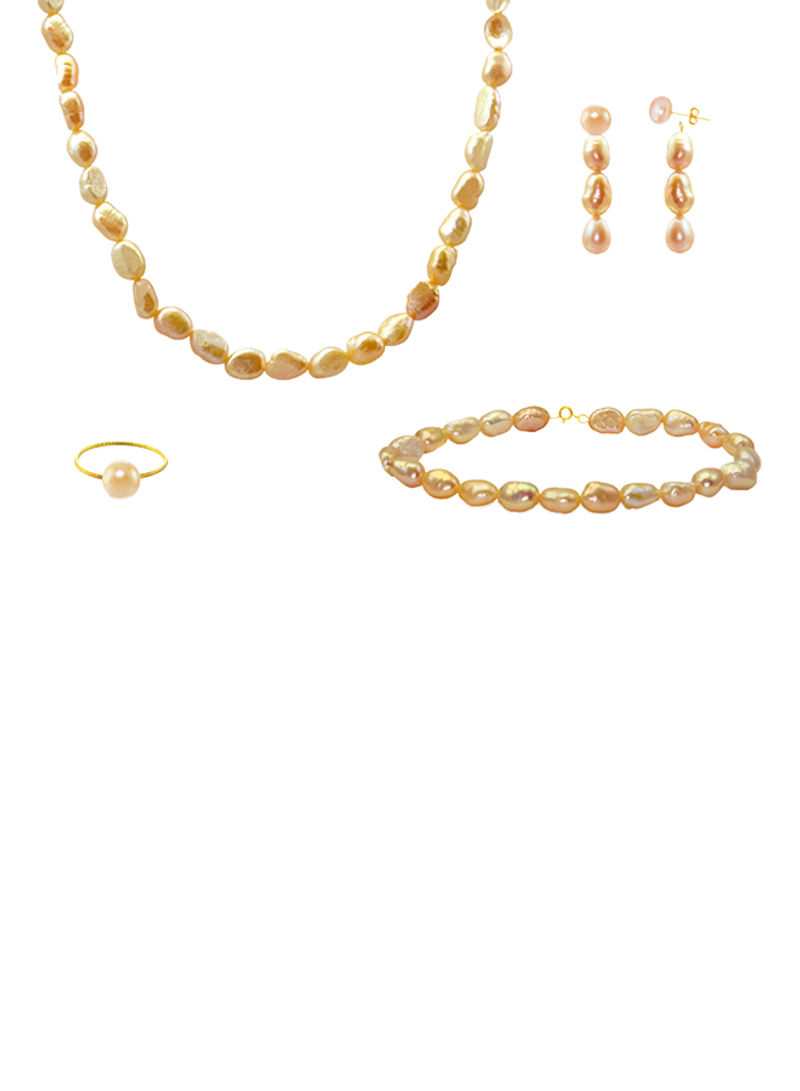 4-Piece 18 Karat Pearls Strand Jewellery Set