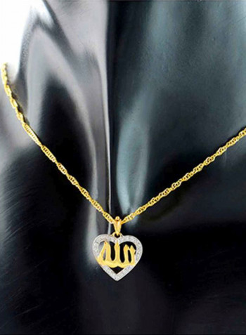 18 Karat Gold Diamonds 3D Heart Necklace