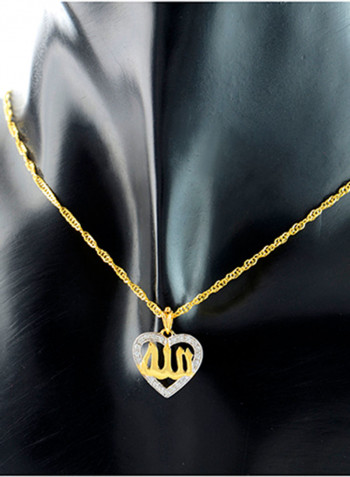 18 Karat Gold Diamonds 3D Heart Necklace