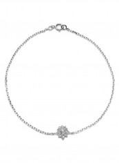 18K White Gold Star Shaped Diamond Studded Bracelet