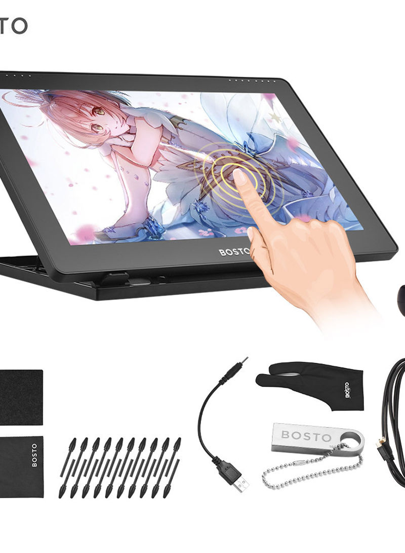 16HDT Portable LCD Graphics Drawing Tablet 15.6inch Black