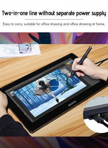 16HDT Portable LCD Graphics Drawing Tablet 15.6inch Black