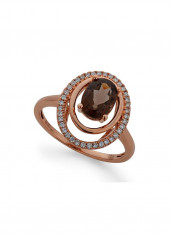 18 Karat Gold Smoky Quartz Diamond Ring