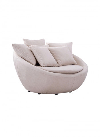Audrey Round 2-Seater Sofa With 6-Cushions Beige 119x132cm