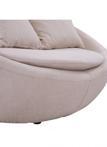 Audrey Round 2-Seater Sofa With 6-Cushions Beige 119x132cm