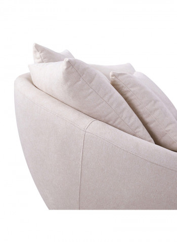Audrey Round 2-Seater Sofa With 6-Cushions Beige 119x132cm