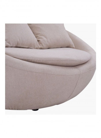 Audrey Round 2-Seater Sofa With 6-Cushions Beige 119x132cm