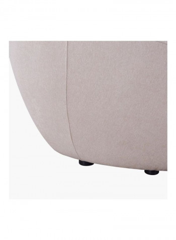 Audrey Round 2-Seater Sofa With 6-Cushions Beige 119x132cm
