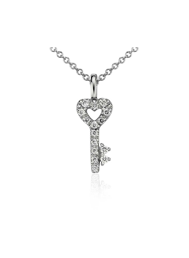 Key Diamond Pendant Necklace