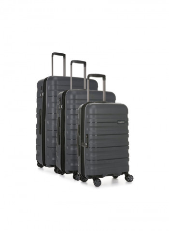 3-Piece Antler Juno Metallic Suitcase Set Black