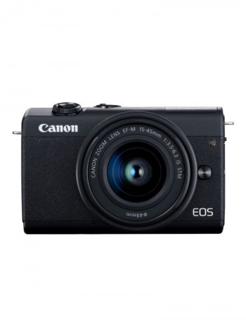 EOS M200 Mirrorless Camera With EF-M 15-45mm f/3.5-6.3 IS STM Lens 24.1MP With Tilting LCD Touchscreen, Built-In Wi-Fi And Bluetooth Black