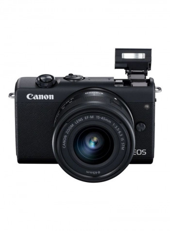 EOS M200 Mirrorless Camera With EF-M 15-45mm f/3.5-6.3 IS STM Lens 24.1MP With Tilting LCD Touchscreen, Built-In Wi-Fi And Bluetooth Black