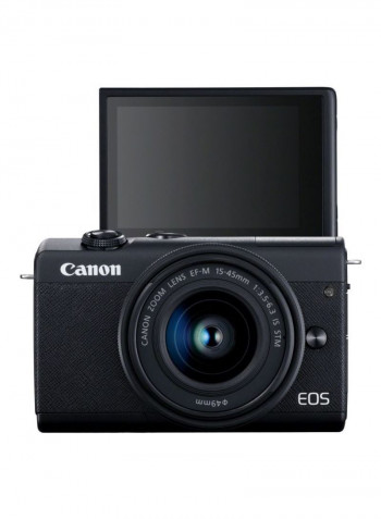 EOS M200 Mirrorless Camera With EF-M 15-45mm f/3.5-6.3 IS STM Lens 24.1MP With Tilting LCD Touchscreen, Built-In Wi-Fi And Bluetooth Black