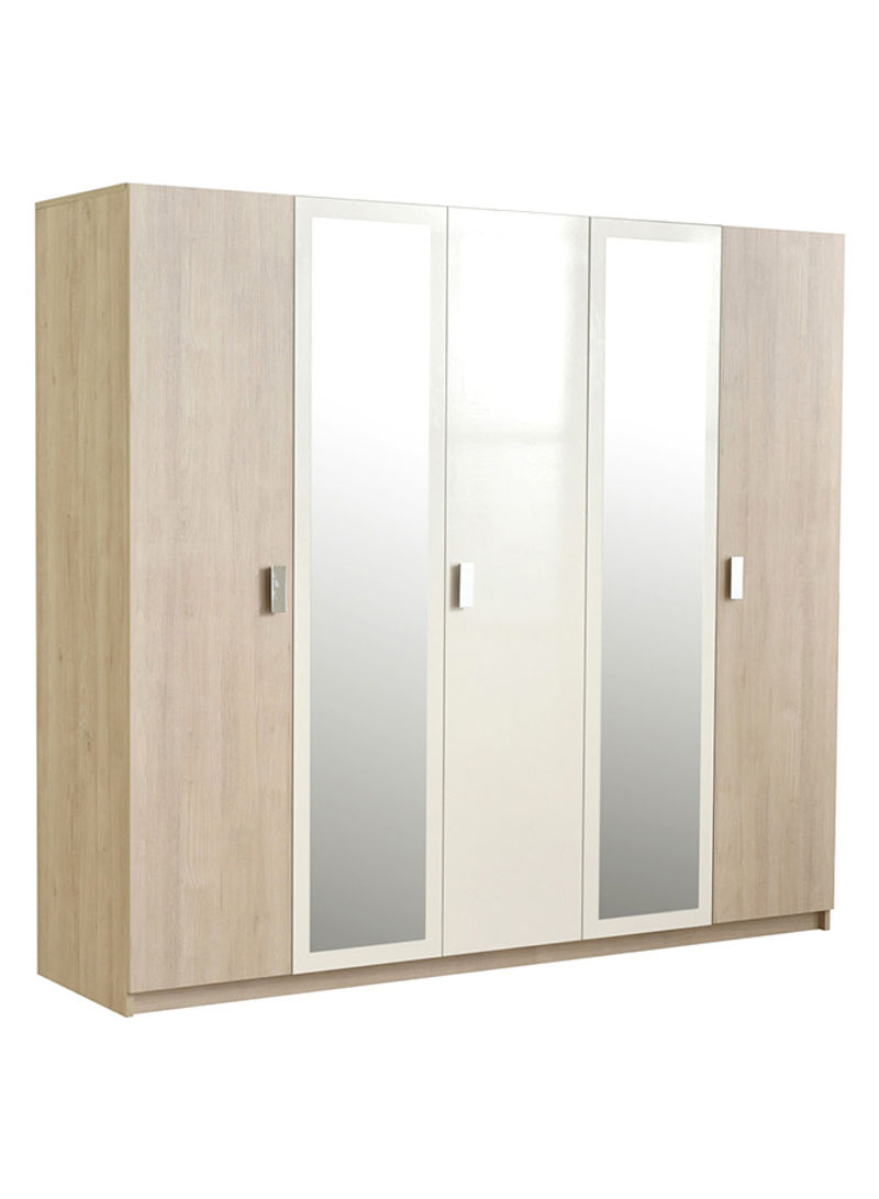 Passi 5-Door 2-Mirror Wardrobe Multicolour 220.2x200.6x59.5cm