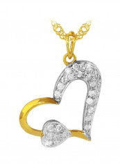 18 Karat Gold 0.28Ct Diamond Studded Heart Necklace