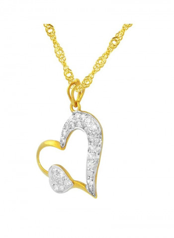 18 Karat Gold 0.28Ct Diamond Studded Heart Necklace