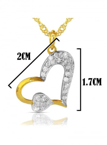 18 Karat Gold 0.28Ct Diamond Studded Heart Necklace