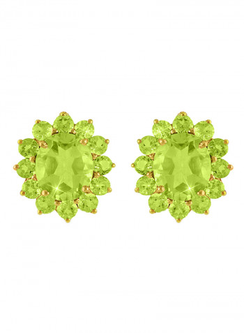 18 Karat Gold Peridot Earrings