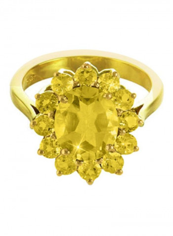 18K Gold Genuine Citrine Ring