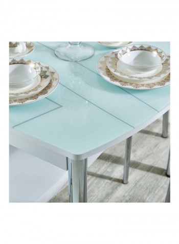 Franklin 6-Seater Dining Set Brown/White/Silver
