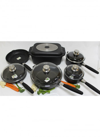 11-Piece Eurocast Non Stick Cookware Set Black