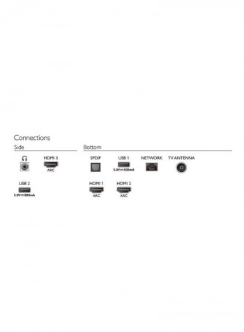 7600 series 4K UHD LED Smart TV 50PUT7605/56 Black