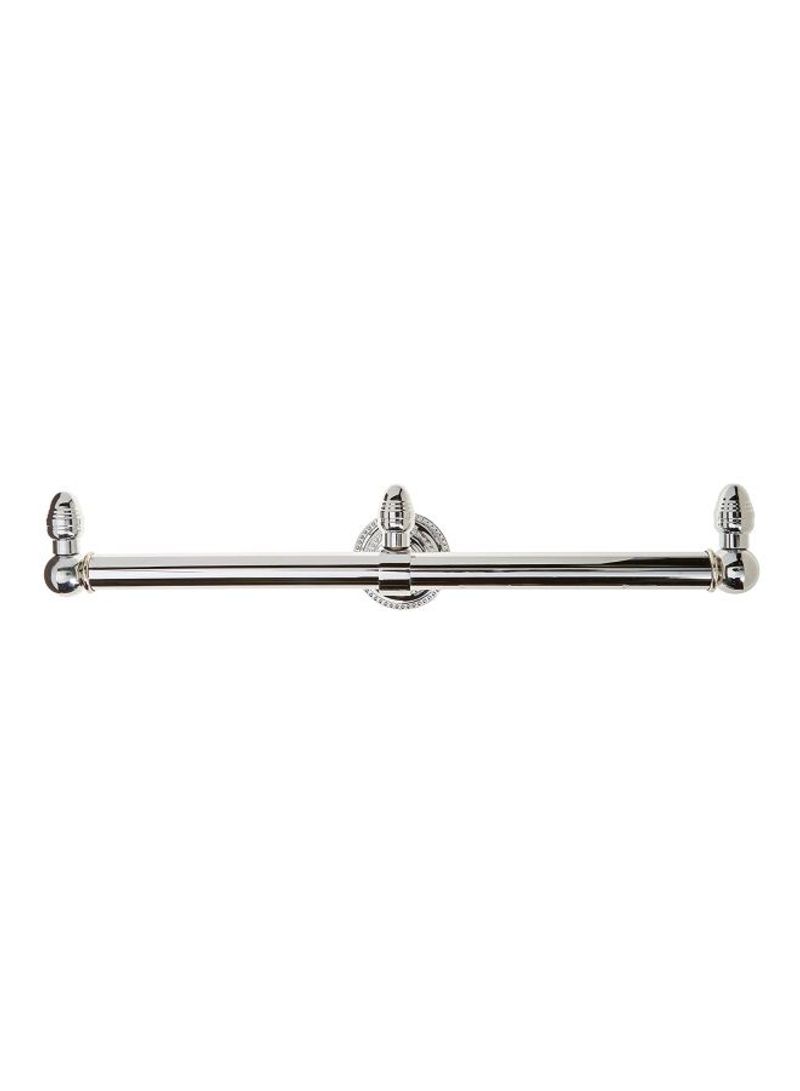 Dottingham Collection 2 Arm Guest Towel Holder Silver 15.5x2.9x3.5inch