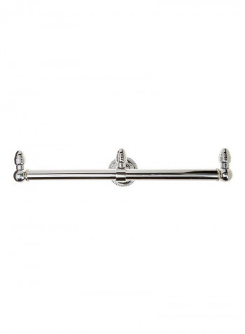 Dottingham Collection 2 Arm Guest Towel Holder Silver 15.5x2.9x3.5inch