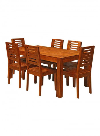 7-Piece Roxrock Dining Set Oak - Natural